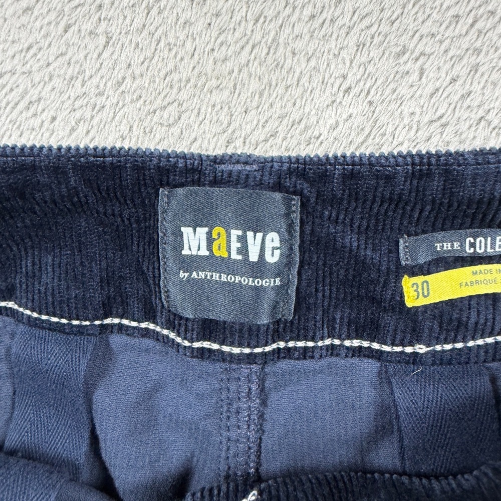 Maeve Anthropologie The Colette Pants Women 30 Navy Blue Corduroy Wide Leg - Picture 5 of 11